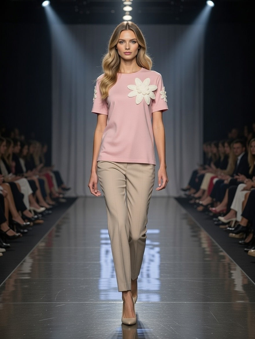 🌸 Camiseta Floral Rosa – Estilo Fresco y Delicado 🌸