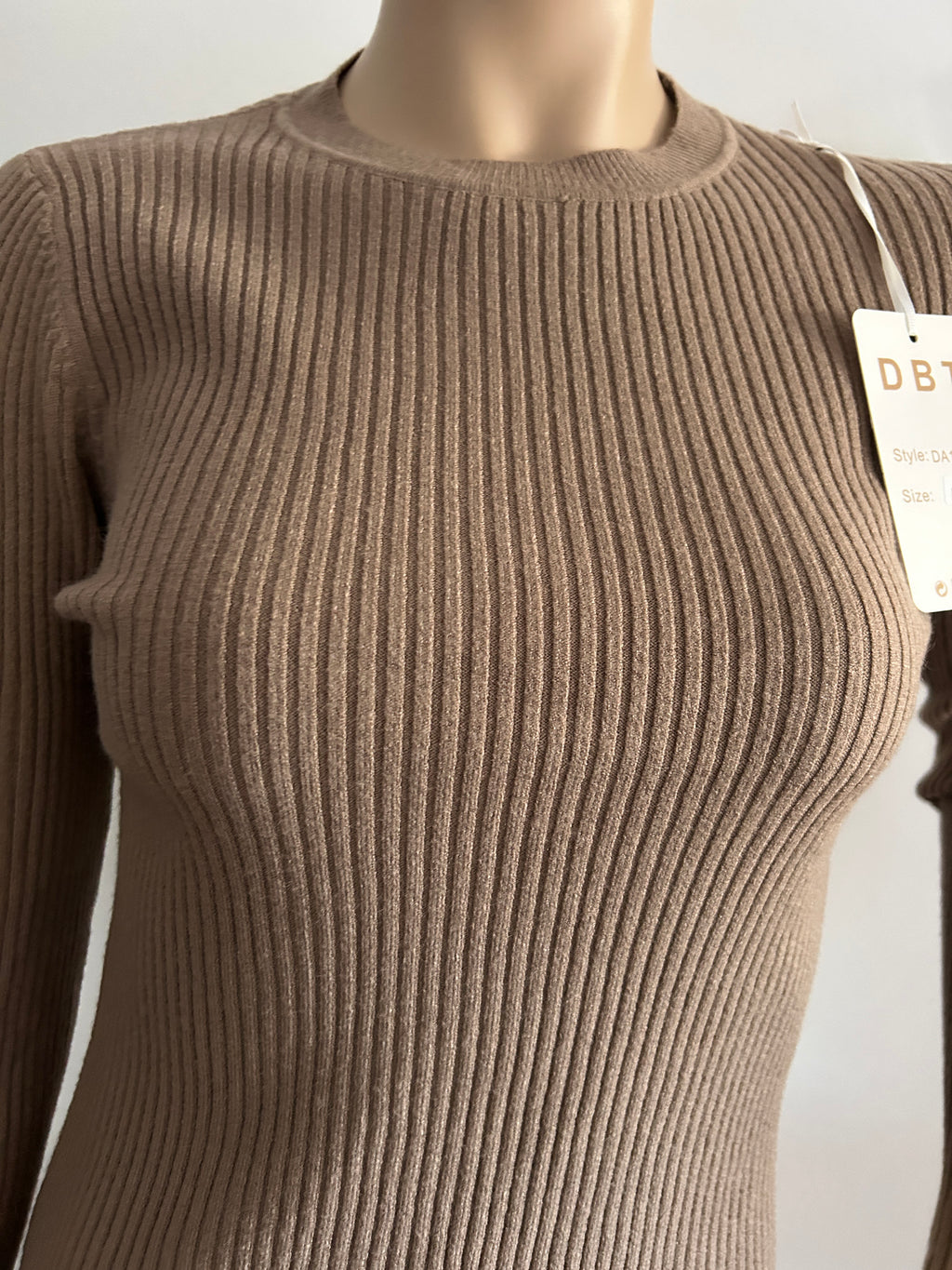 ¡REBAJAS! Jersey Básico de Canalé en Tono Chocolate