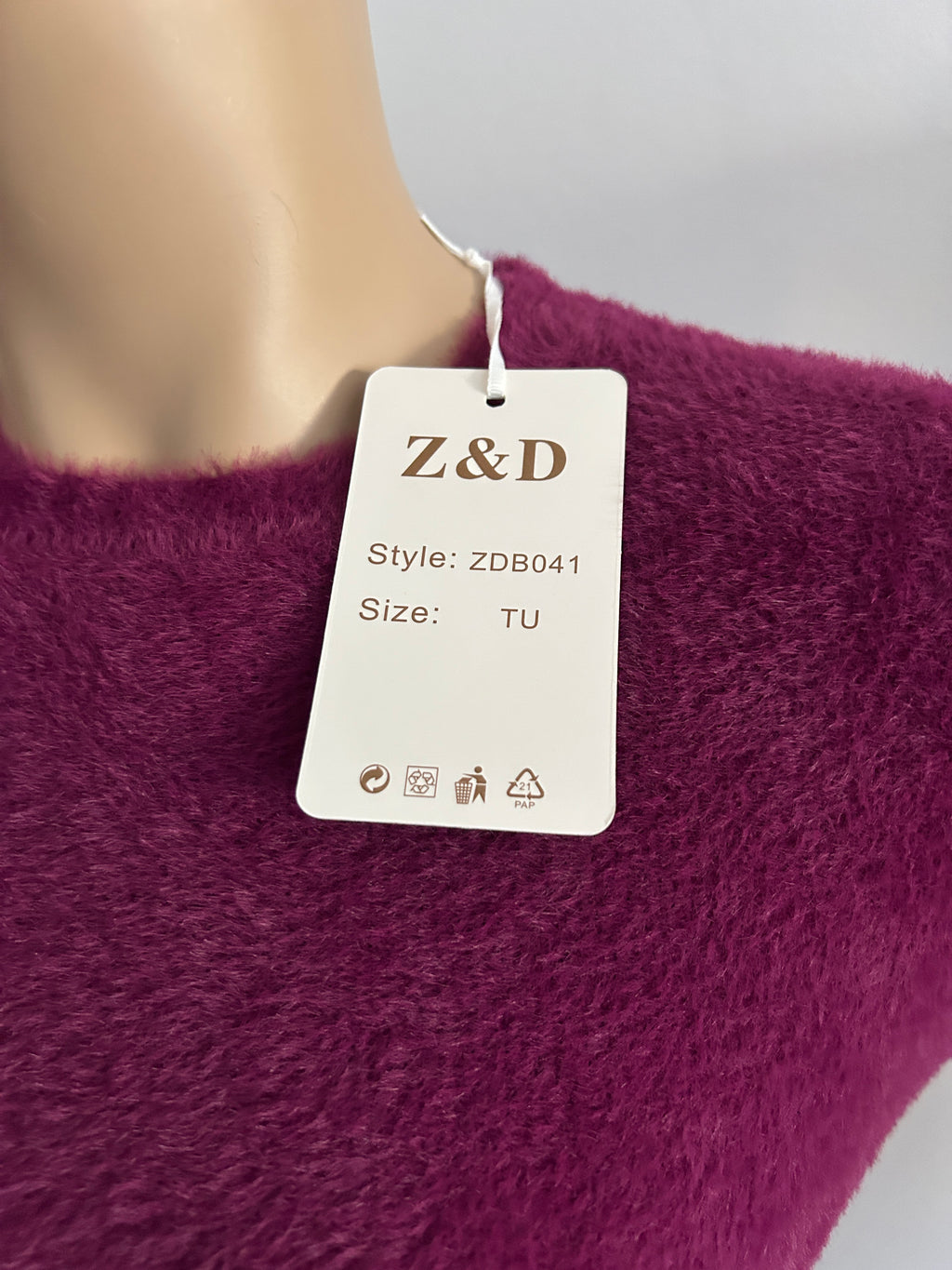 ¡REBAJAS! Jersey Suave Efecto Peluche en Burdeos