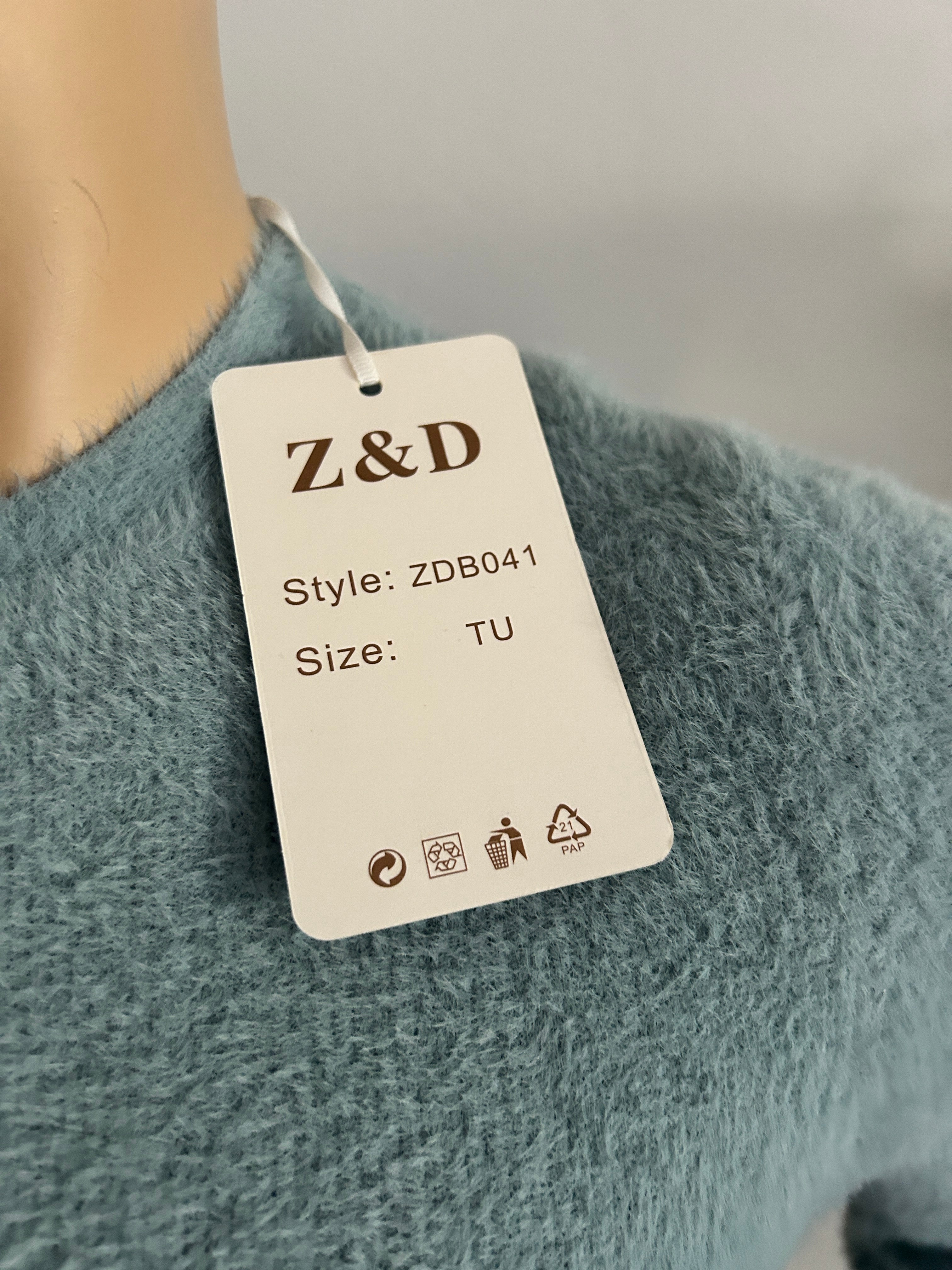 ¡REBAJAS! Jersey Suave Efecto Peluche en Azul Cielo
