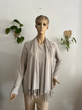 ¡REBAJAS! Jersey con Brillo + Foulard a Juego en Gris