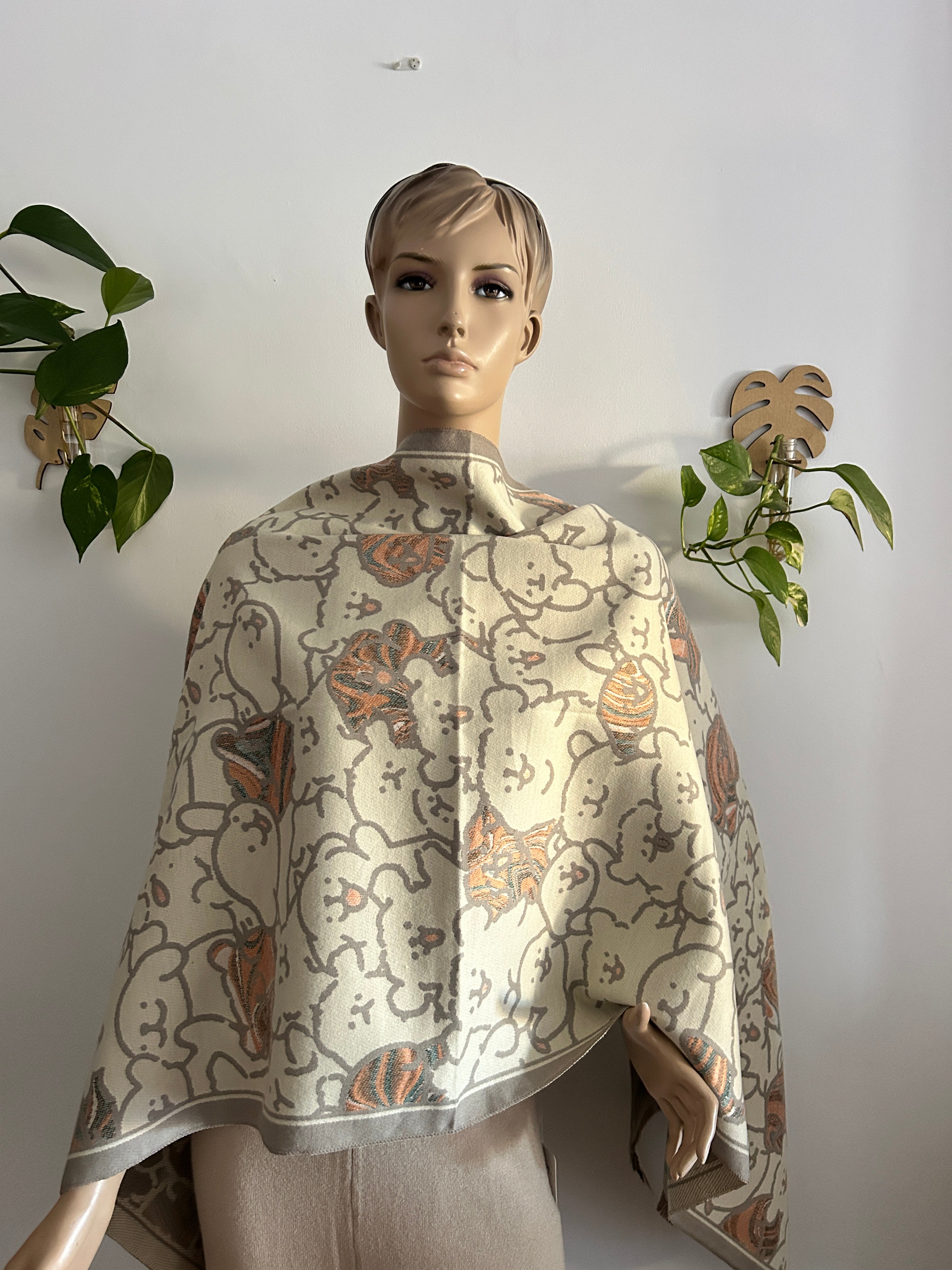 ¡REBAJAS! Pashmina Estampado Divertido en Tonos Neutros