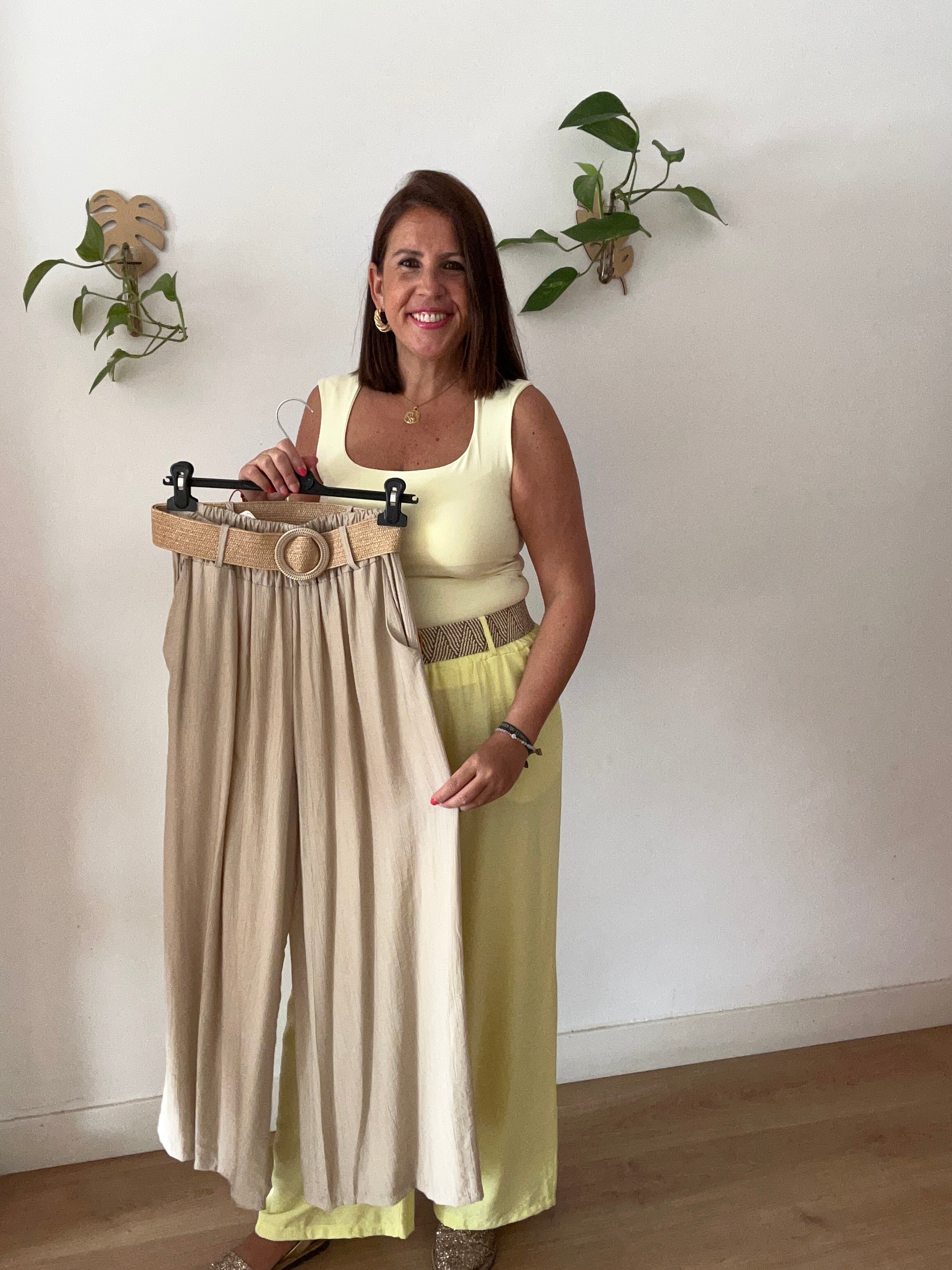 ✨ Pantalón Palazzo de Lino con Cinturón | Disponible en 5 Colores