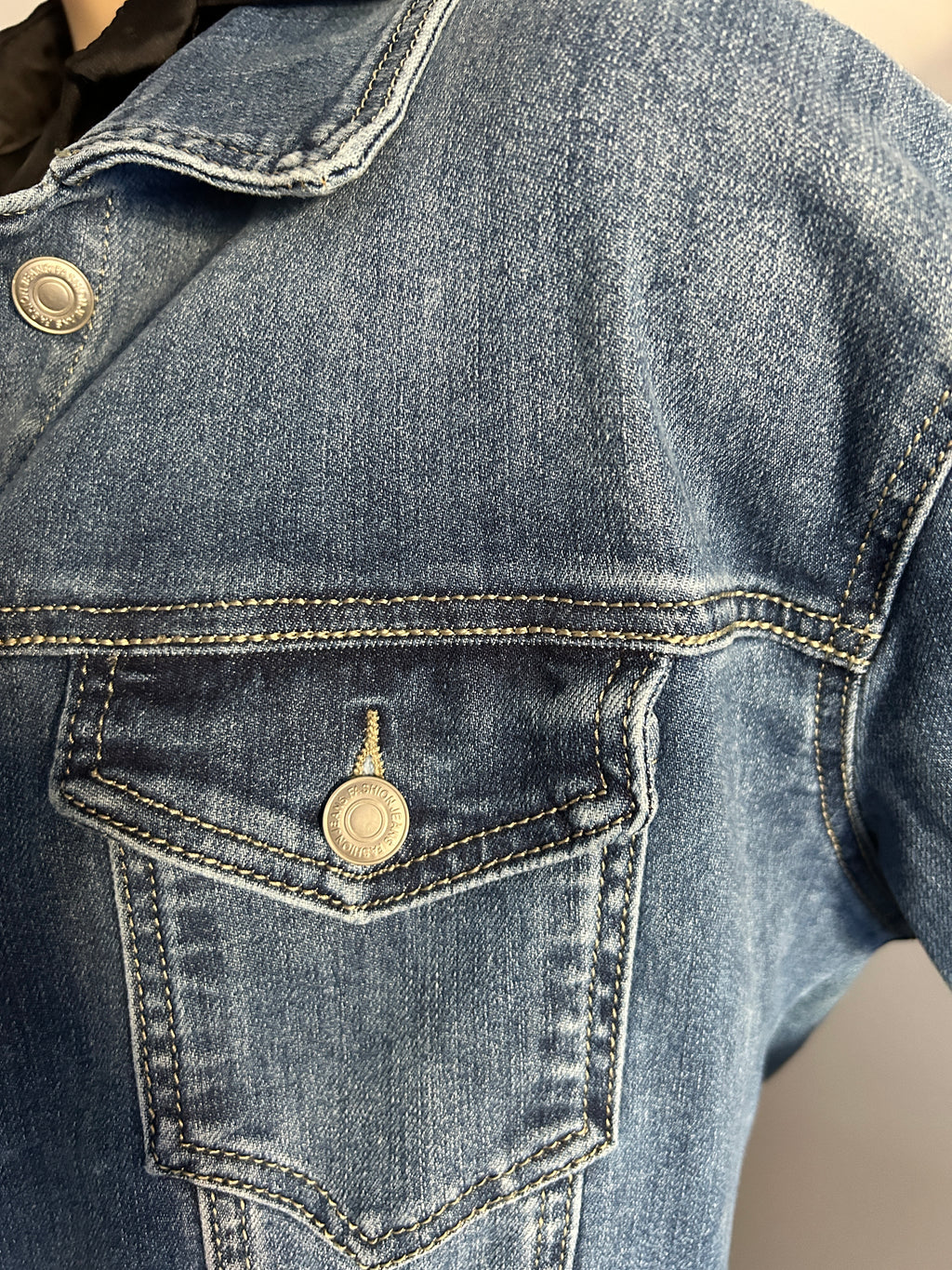 Chaqueta Vaquera Azul Mujer Clásica - Denim Corte Recto
