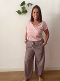 ✨ Pantalón Palazzo Vichy Rosa y Chocolate ✨