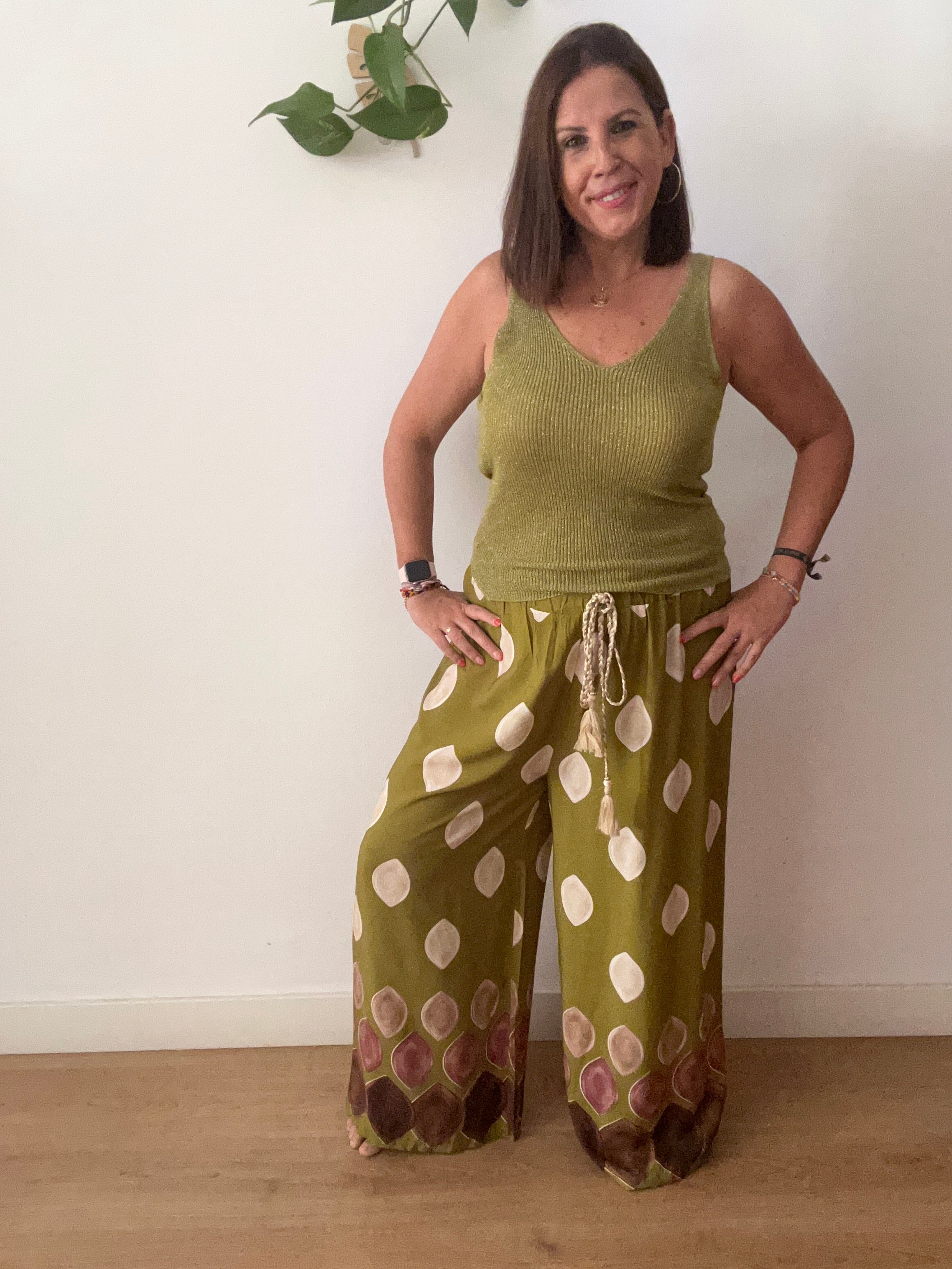 ✨ Pantalón Palazzo Estampado Oliva ✨