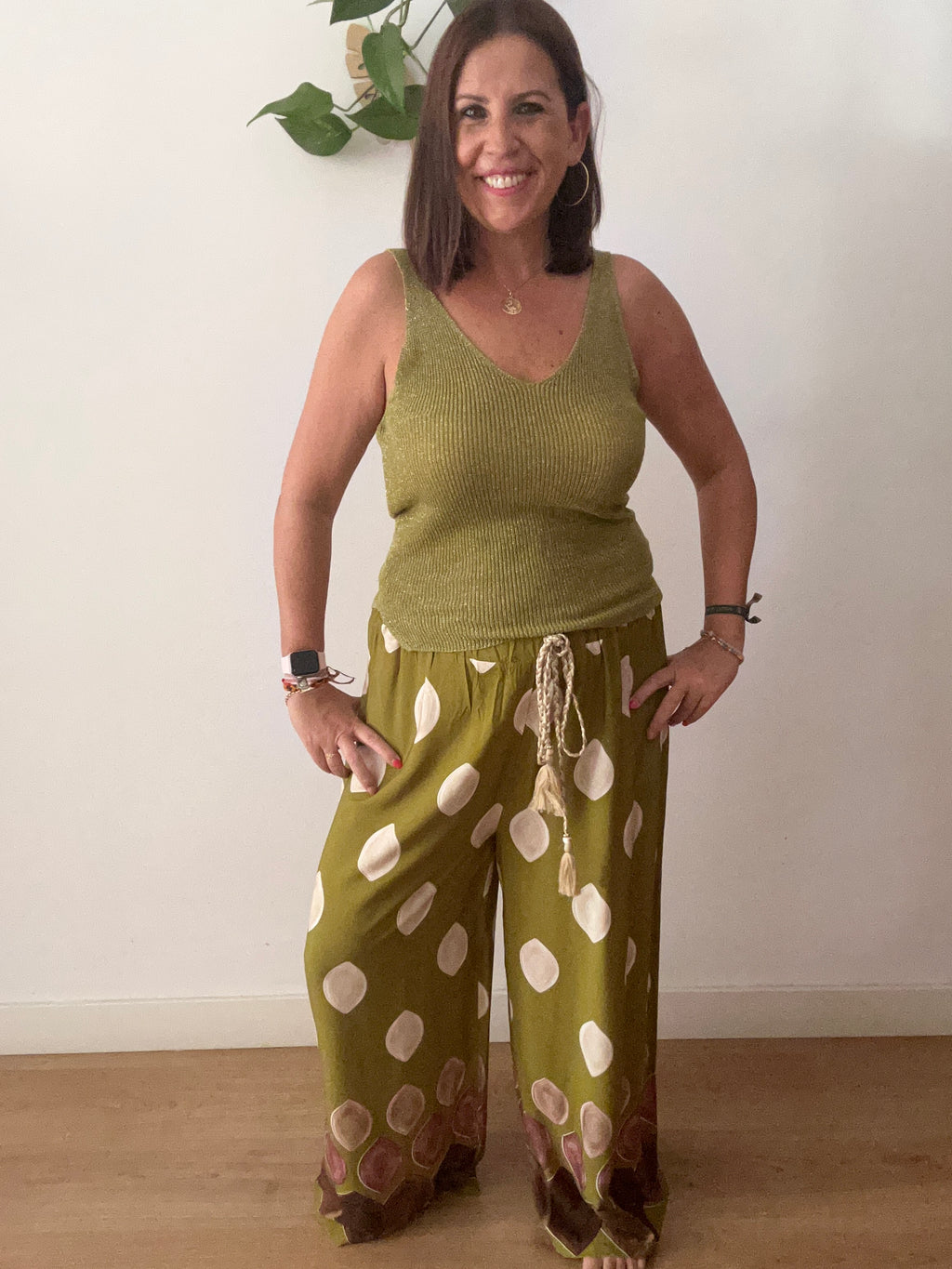 ✨ Pantalón Palazzo Estampado Oliva ✨