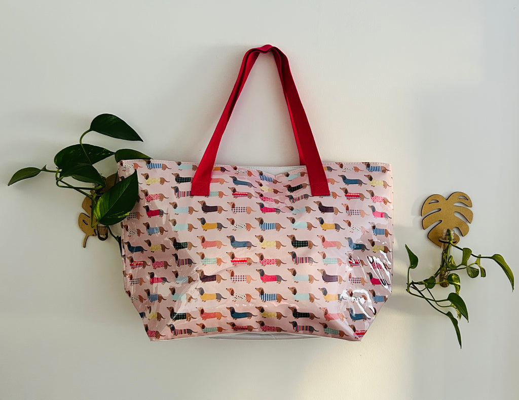 Bolso Tote Perritos + Asas Rojas