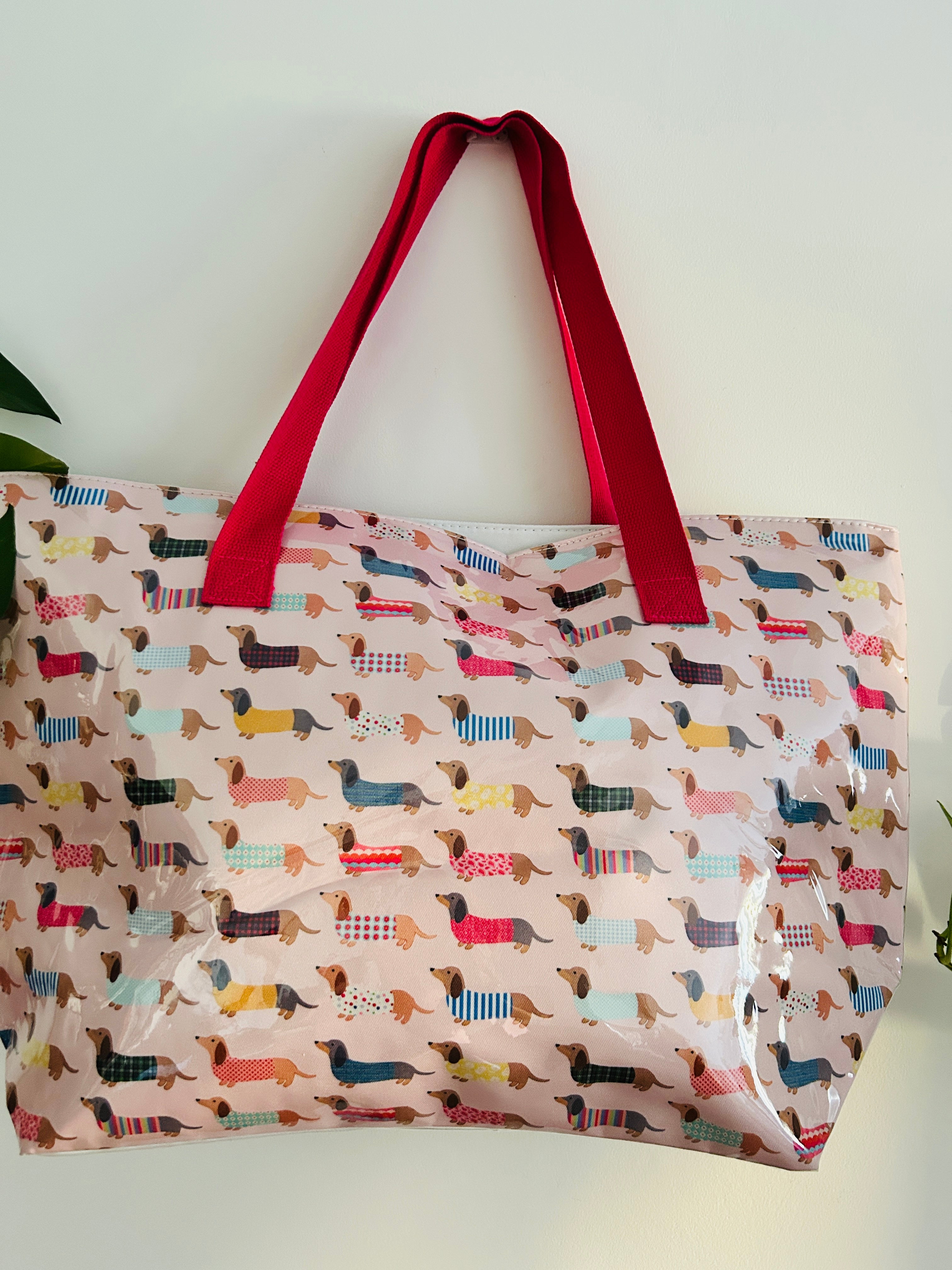 Bolso Tote Perritos + Asas Rojas