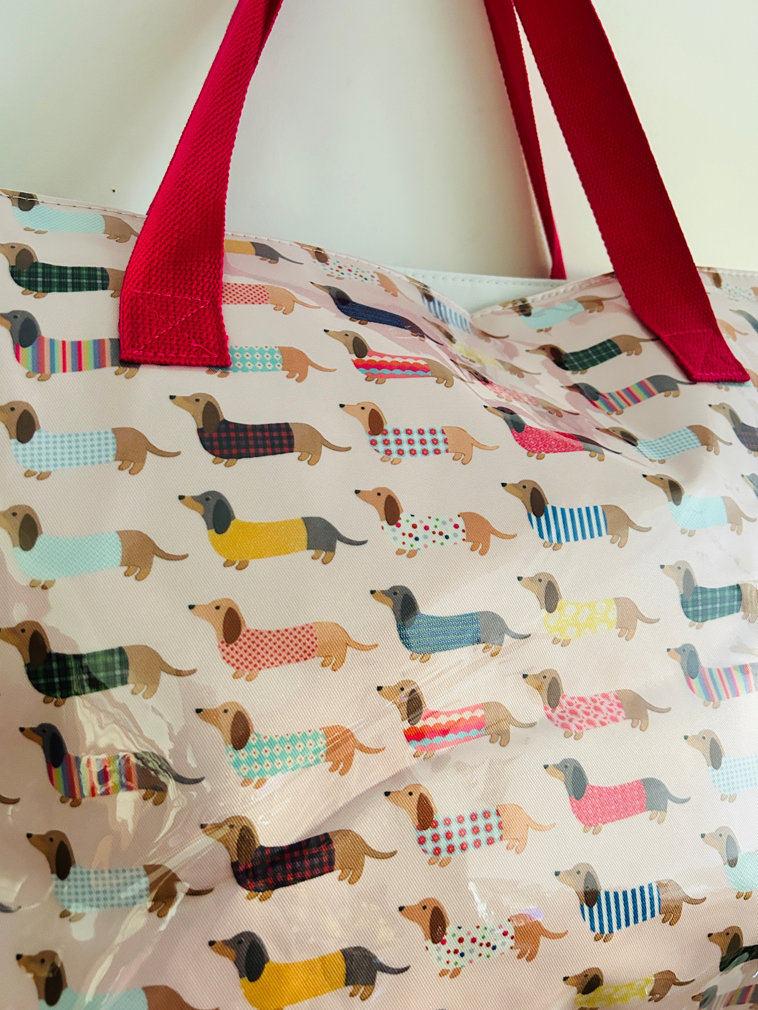 Bolso Tote Perritos + Asas Rojas