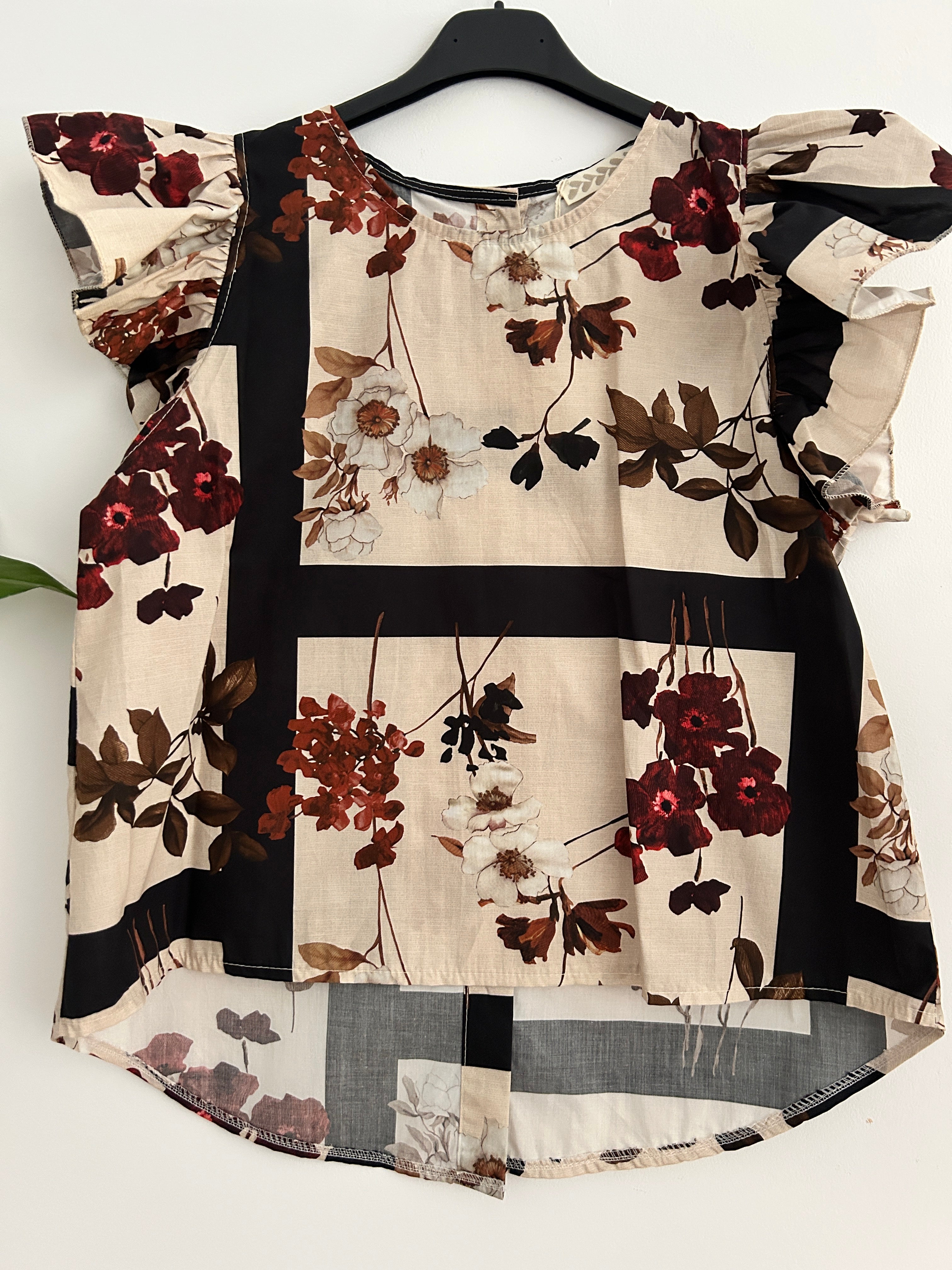 Blusa Floral con Volantes – Varios Colores 🌸