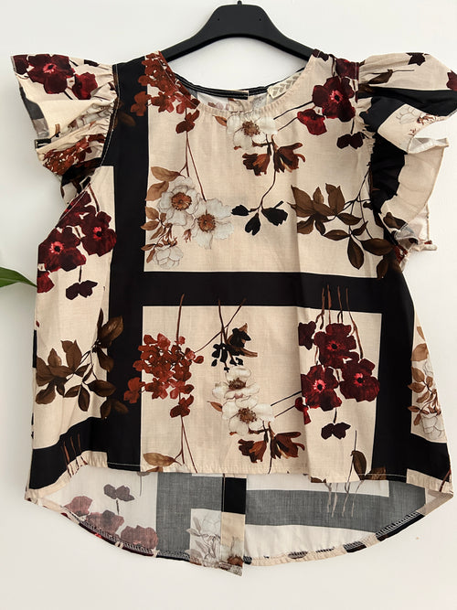 Blusa Floral con Volantes – Varios Colores 🌸
