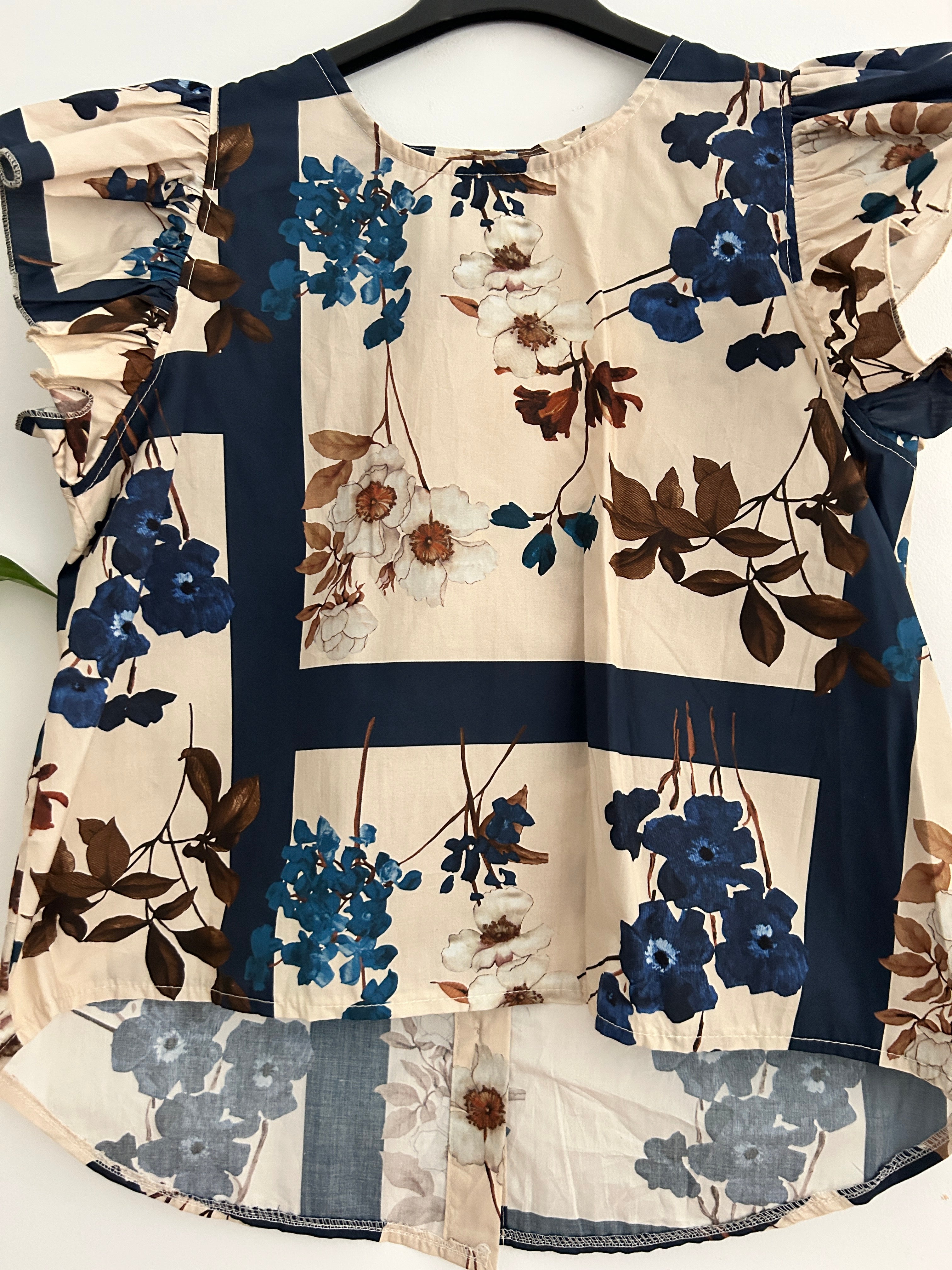 Blusa Floral con Volantes – Varios Colores 🌸
