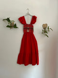 Vestido Midi Nido de Abeja – Rojo ❤️