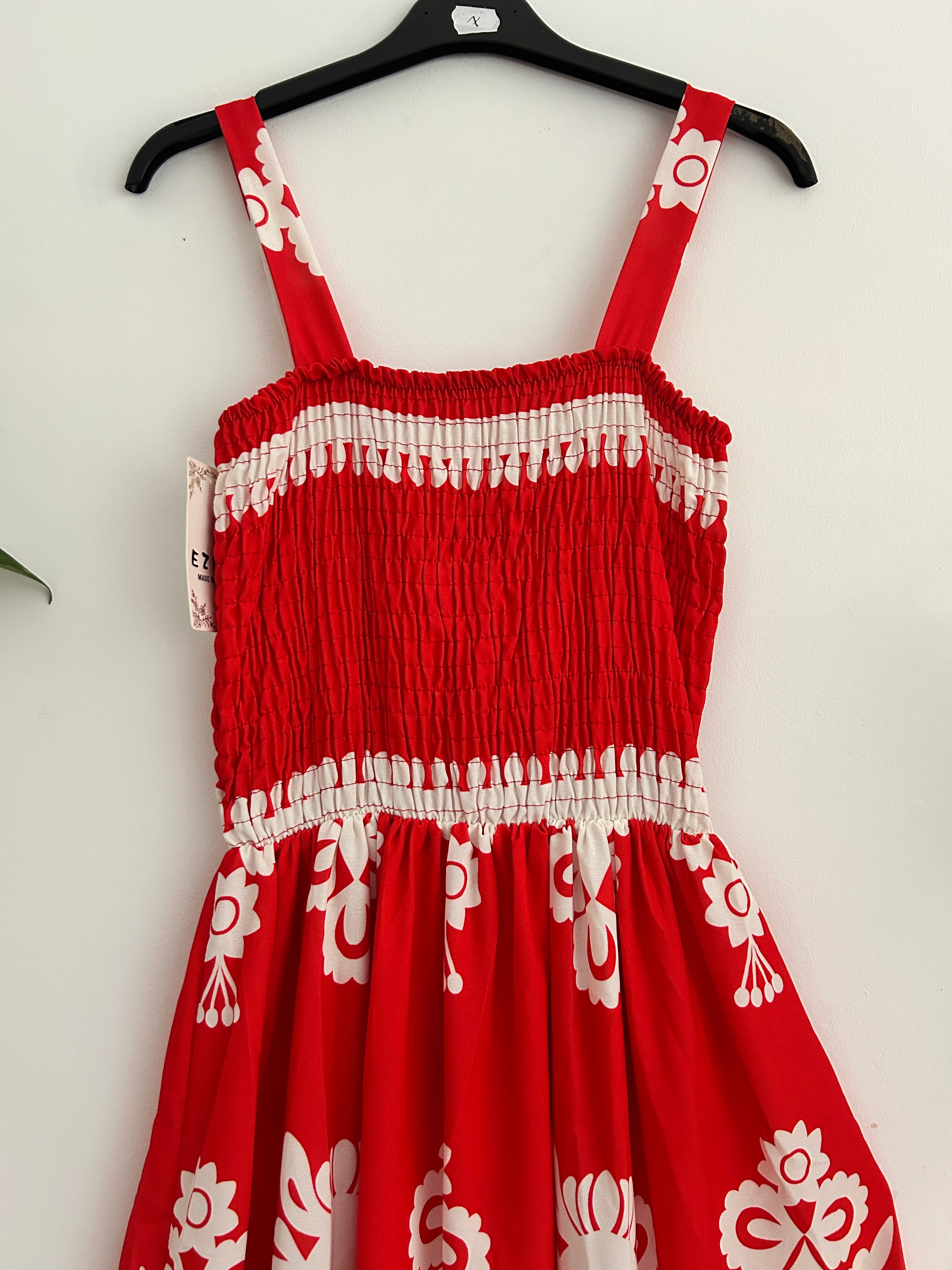 Vestido Largo Estampado Rojo ❤️✨