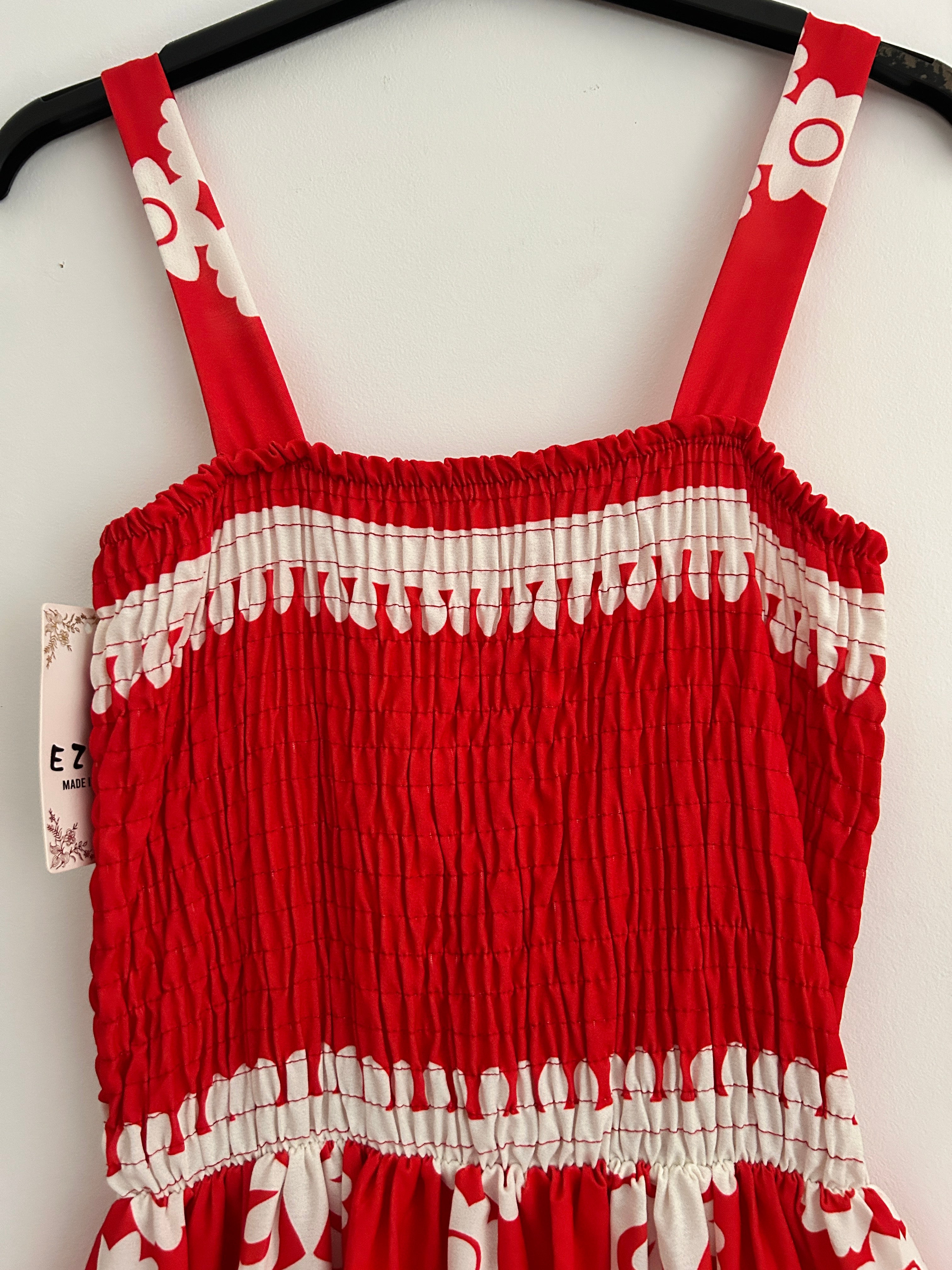 Vestido Largo Estampado Rojo ❤️✨