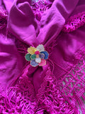Anillo Broche para Mantón con Flor Multicolor