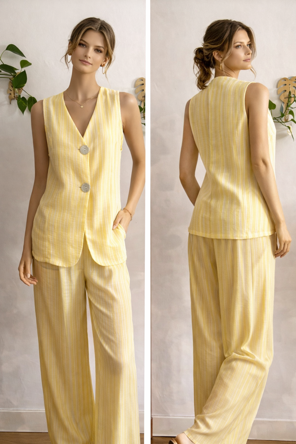 Conjunto de rayas con chaleco y pantalón ☀️