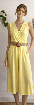 Mono midi amarillo con cinturón ☀️